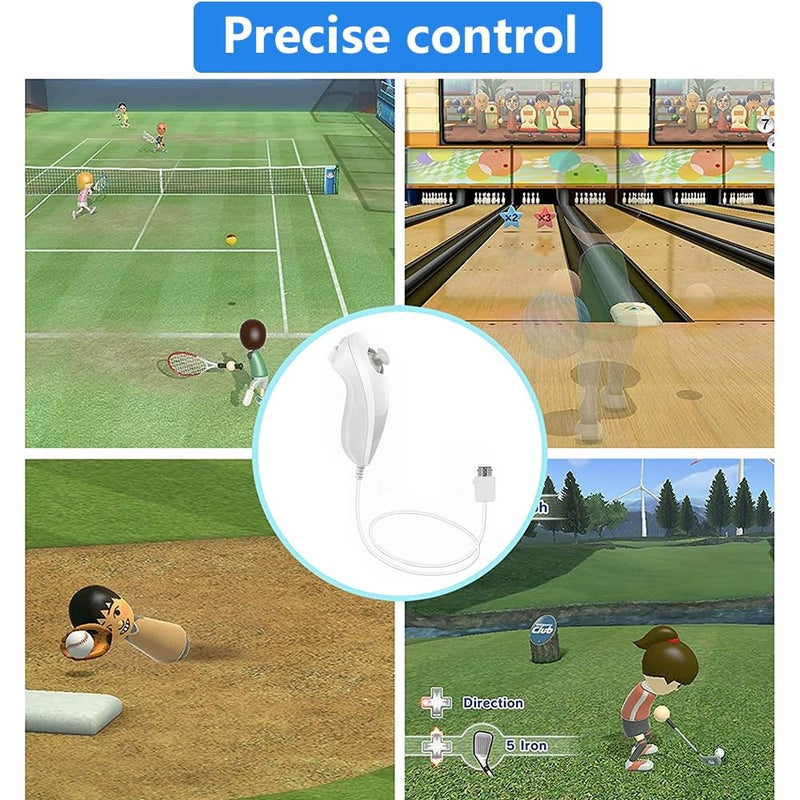 Tevodo Wii Nunchuck Controller, 1 Packs Nunchuck Joystick Compatible with Wii Wii U console(White) - Image 3